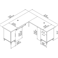 Bush Furniture L-Desks<Somerset 72"W L Shaped Desk with Storage, (WC81810K)