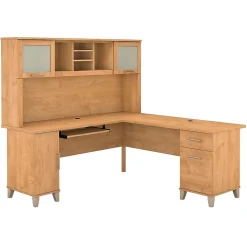 Bush Furniture L-Desks<Somerset 72"W L Shaped Desk with Hutch, (SET001MC)