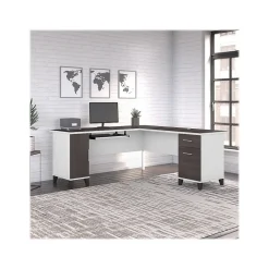 Bush Furniture L-Desks<Somerset 72"W L Shaped Desk with Storage, (WC81010K)