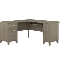 Bush Furniture L-Desks<Somerset 60"W L Shaped Desk with Storage, (WC81630K)
