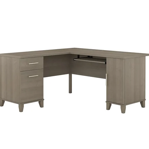 Bush Furniture L-Desks<Somerset 60"W L Shaped Desk with Storage, (WC81630K)