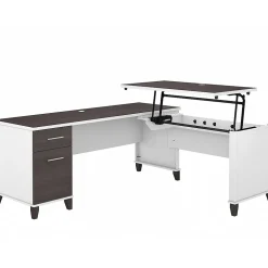 Bush Furniture L-Desks<Somerset 72"W 3 Position Sit to Stand L Shaped Desk, (SET014SGWH)