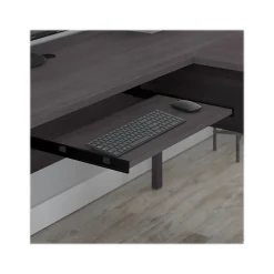 Bush Furniture L-Desks<Somerset 72"W L Shaped Desk with Hutch and Lateral File Cabinet, (SET009SG)