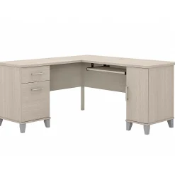 Bush Furniture L-Desks<Somerset 60"W L Shaped Desk with Storage, (WC81130K)