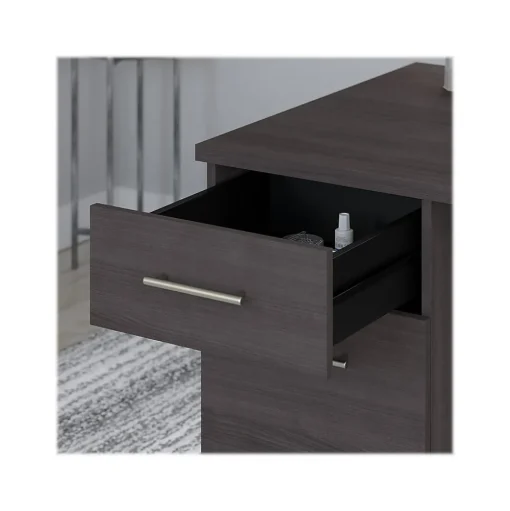 Bush Furniture L-Desks<Somerset 72"W 3 Position Sit to Stand L Shaped Desk with Hutch, (SET015SG)