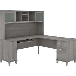 Bush Furniture L-Desks<Somerset 72"W L Shaped Desk with Hutch, (SET001PG)