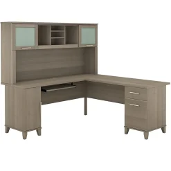 Bush Furniture L-Desks<Somerset 72"W L Shaped Desk with Hutch, (SET001AG)