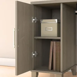 Bush Furniture L-Desks<Somerset 72W L Shaped Desk with Hutch and Lateral File Cabinet, (SET009AG)