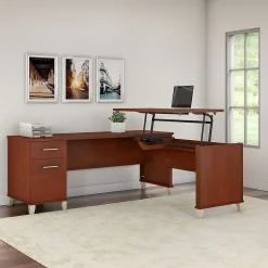 Bush Furniture L-Desks<Somerset 72"W 3 Position Sit to Stand L Shaped Desk, (SET014HC)