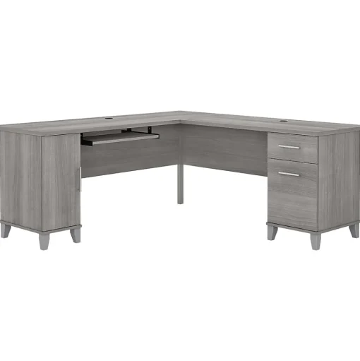 Bush Furniture L-Desks<Somerset 72"W L Shaped Desk with Storage, (WC81210K)