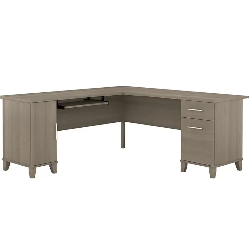 Bush Furniture L-Desks<Somerset 72"W L Shaped Desk with Storage, (WC81610K)