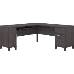 Bush Furniture L-Desks<Somerset 72"W L Shaped Desk with Storage, (WC81510K)
