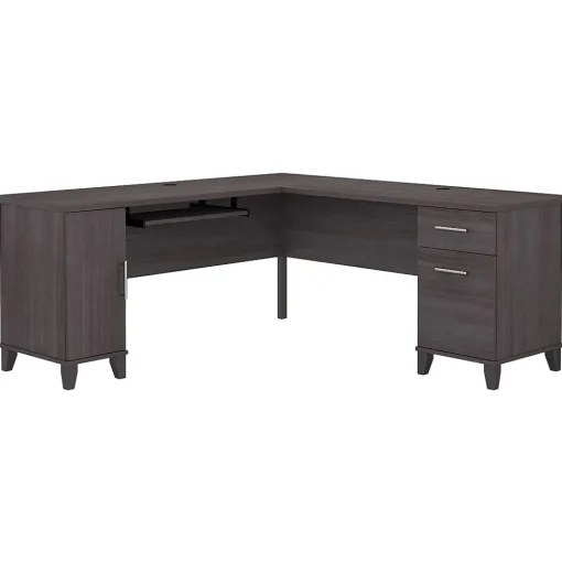 Bush Furniture L-Desks<Somerset 72"W L Shaped Desk with Storage, (WC81510K)