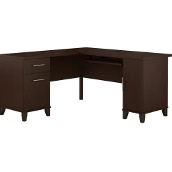 Bush Furniture L-Desks<Somerset 60"W L Shaped Desk with Storage, (WC81830K)