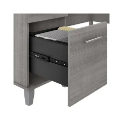 Bush Furniture L-Desks<Somerset 60"W L Shaped Desk with Hutch, (SET002PG)