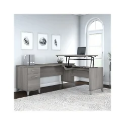 Bush Furniture L-Desks<Somerset 72"W 3 Position Sit to Stand L Shaped Desk, (SET014PG)