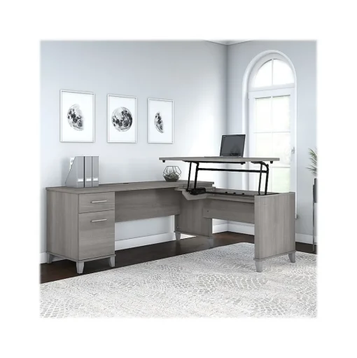 Bush Furniture L-Desks<Somerset 72"W 3 Position Sit to Stand L Shaped Desk, (SET014PG)