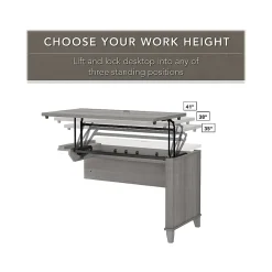 Bush Furniture L-Desks<Somerset 72"W 3 Position Sit to Stand L Shaped Desk, (SET014PG)
