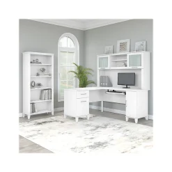 Bush Furniture L-Desks<Somerset 60"W L Shaped Desk with Storage, (WC81930K)