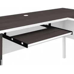 Bush Furniture L-Desks<Somerset 72"W L Shaped Desk with Hutch, (SET001SGWH)