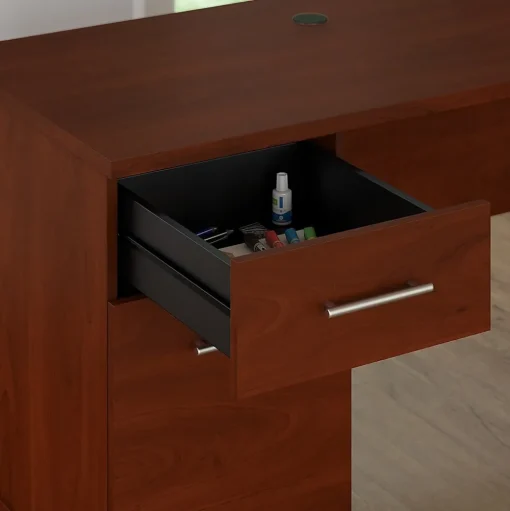 Bush Furniture L-Desks<Somerset 72"W 3 Position Sit to Stand L Shaped Desk with Hutch and Bookcase, (SET017HC)