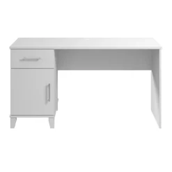 Bush Furniture Corner Desks<Somerset 54"W Office Desk with Drawer and Storage Cabinet, White (WC81954)