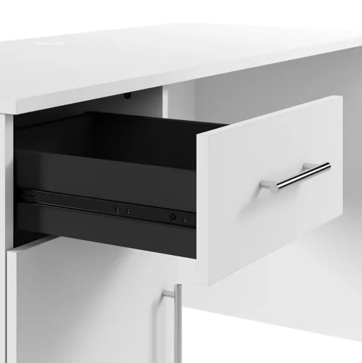 Bush Furniture Corner Desks<Somerset 54"W Office Desk with Drawer and Storage Cabinet, White (WC81954)