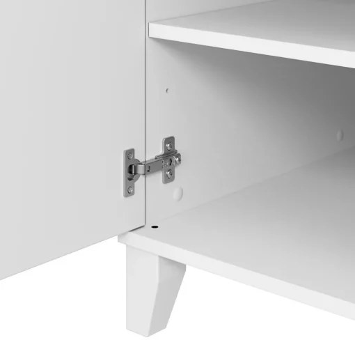 Bush Furniture Corner Desks<Somerset 54"W Office Desk with Drawer and Storage Cabinet, White (WC81954)