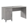 Bush Furniture Corner Desks<Somerset 54"W Office Desk with Drawer and Storage Cabinet, Platinum Gray (WC81254)