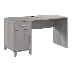 Bush Furniture Corner Desks<Somerset 54"W Office Desk with Drawer and Storage Cabinet, Platinum Gray (WC81254)