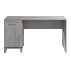Bush Furniture Corner Desks<Somerset 54"W Office Desk with Drawer and Storage Cabinet, Platinum Gray (WC81254)