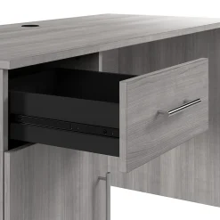 Bush Furniture Corner Desks<Somerset 54"W Office Desk with Drawer and Storage Cabinet, Platinum Gray (WC81254)
