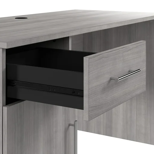 Bush Furniture Corner Desks<Somerset 54"W Office Desk with Drawer and Storage Cabinet, Platinum Gray (WC81254)