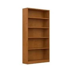 Bush Furniture Bookcases<Universal 72"H 5-Shelf Bookcase with Adjustable Shelves, Natural Cherry Laminated Wood (WL12467)