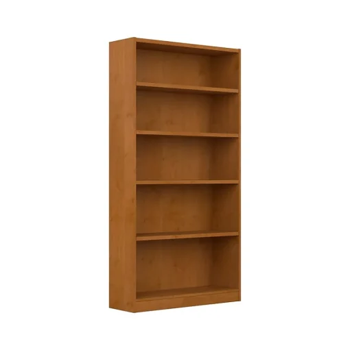 Bush Furniture Bookcases<Universal 72"H 5-Shelf Bookcase with Adjustable Shelves, Natural Cherry Laminated Wood (WL12467)