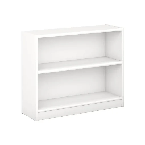 Bush Furniture Bookcases<Universal 2-Shelf Bookcase, Pure White (WL12413)