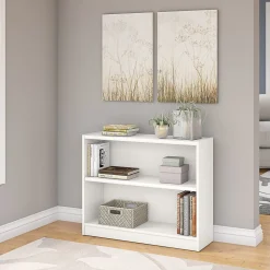 Bush Furniture Bookcases<Universal 2-Shelf Bookcase, Pure White (WL12413)