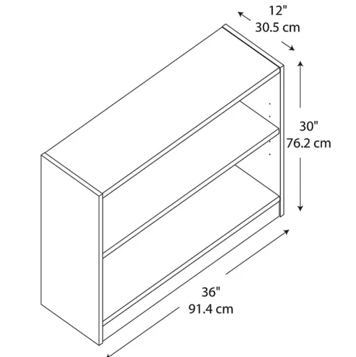 Bush Furniture Bookcases<Universal 2-Shelf Bookcase, Pure White (WL12413)