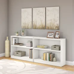 Bush Furniture Bookcases<Universal 2-Shelf Bookcase, Pure White (WL12413)