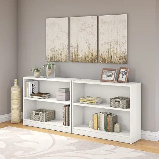 Bush Furniture Bookcases<Universal 2-Shelf Bookcase, Pure White (WL12413)