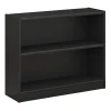 Bush Furniture Bookcases<Universal 30"H 2-Shelf Bookcase with Adjustable Shelf, Black Wood (WL12438)