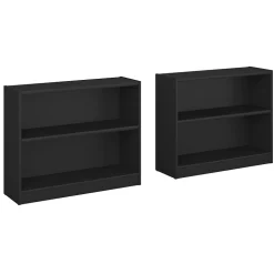 Bush Furniture Bookcases<Universal 30"H 2-Shelf Bookcase, Classic Black, Set of 2 (UB001BL)