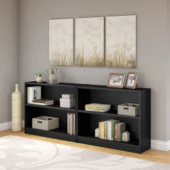 Bush Furniture Bookcases<Universal 30"H 2-Shelf Bookcase, Classic Black, Set of 2 (UB001BL)