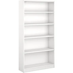 Bush Furniture Bookcases<Universal 72"H 5-Shelf Bookcase with Adjustable Shelves, Pure White (WL12417)