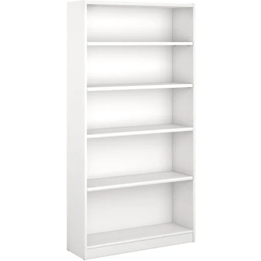 Bush Furniture Bookcases<Universal 72"H 5-Shelf Bookcase with Adjustable Shelves, Pure White (WL12417)