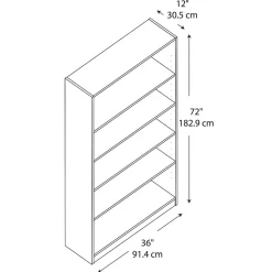 Bush Furniture Bookcases<Universal Tall 5 Shelf 72"H Bookcase, Classic Black, Set of 2 (UB003BL)