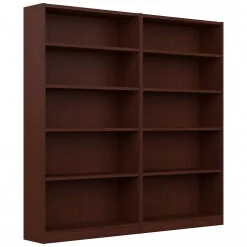 Bush Furniture Bookcases<Universal 72"H 5-Shelf Bookcase with Adjustable Shelves, Vogue Cherry, 2/Set (UB003VC)