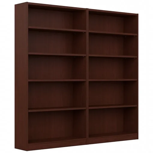 Bush Furniture Bookcases<Universal 72"H 5-Shelf Bookcase with Adjustable Shelves, Vogue Cherry, 2/Set (UB003VC)