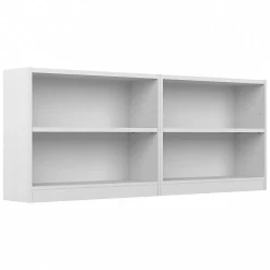 Bush Furniture Bookcases<Universal 30"H 2-Shelf Bookcase, Pure White, 2/Set (UB001PW)