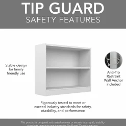 Bush Furniture Bookcases<Universal 30"H 2-Shelf Bookcase, Pure White, 2/Set (UB001PW)